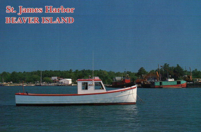 St. James (Beaver Island) - Old Postcard (newer photo)